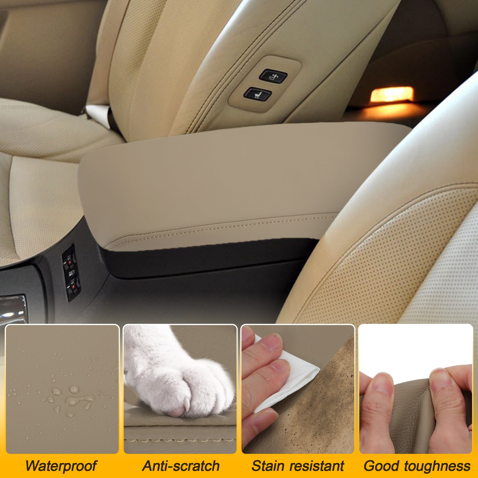 Unique Bargains Console Armrest Cover Beige for Lexus ES350 2007-2009