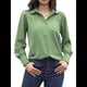 thumbnail image 2 of Blusa Elegante de Larga para Mujer, Estilo Informal, con Cuello Abotonado y Plisada Al Frente. Cian L, 2 of 9