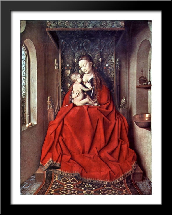The Lucca Madonna 28x36 Large Black Wood Framed Print Art by Jan van ...