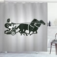 thumbnail image 1 of Ambesonne Retro Shower Curtain, Chariot Gladiator, 69"Wx84"L, Dimgrey Black, 1 of 3