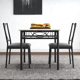 thumbnail image 3 of Garvee Conjunto de Comedor de 3 Piezas para 2 Personas, Mesa de Cocina con Estructura Metálica y 2 Sillas Tapizadas, Diseño que ahorra espacio, para Espacios Pequeños, Apartamento, Gris, 3 of 7