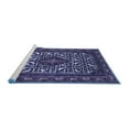 thumbnail image 2 of Ahgly Company Machine Washable Indoor Square Persian Blue Traditional Area Rugs, 8' Square, 2 of 4