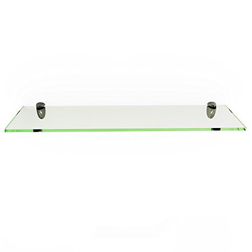 Fab Glass and Mirror Clear Rectangle Glass Shelf Kit, 6"x 18"