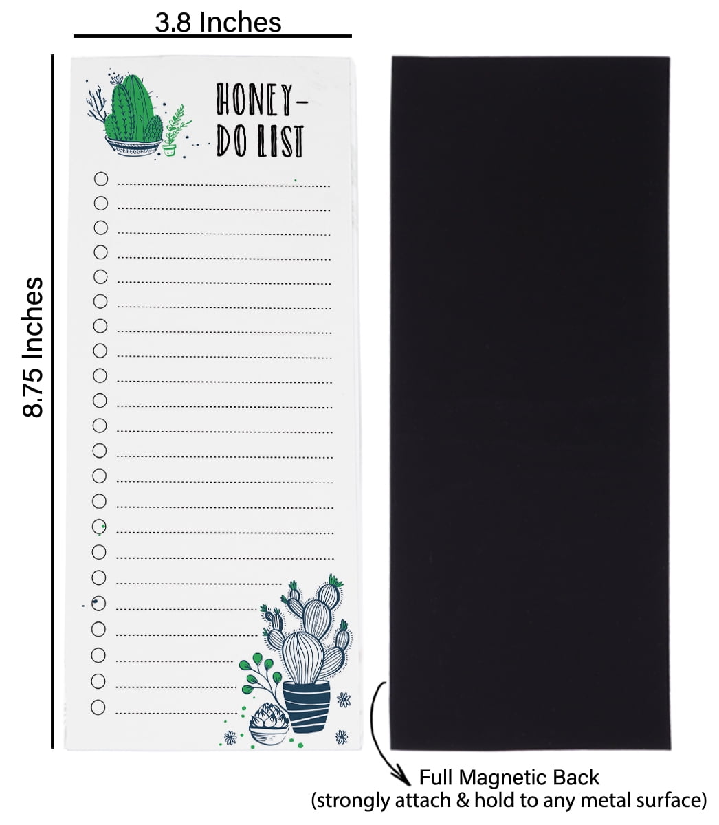 Inkdotpot Pack of 3 Magnetic Fridge To-Do List Notepads- Magnetic Memo Pads For Refrigerator-(50 Sheets Each)-1L