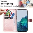 thumbnail image 6 of SaniMore for Samsung Galaxy S24 6.1" 2024 Case, PU Leather Skin with Embossed Cat Flip Magnetic Cover Card Slots Kickstand Detachable Lanyard Full Around Wallet Case For Samsung Galaxy S24, Rosegold, 6 of 8