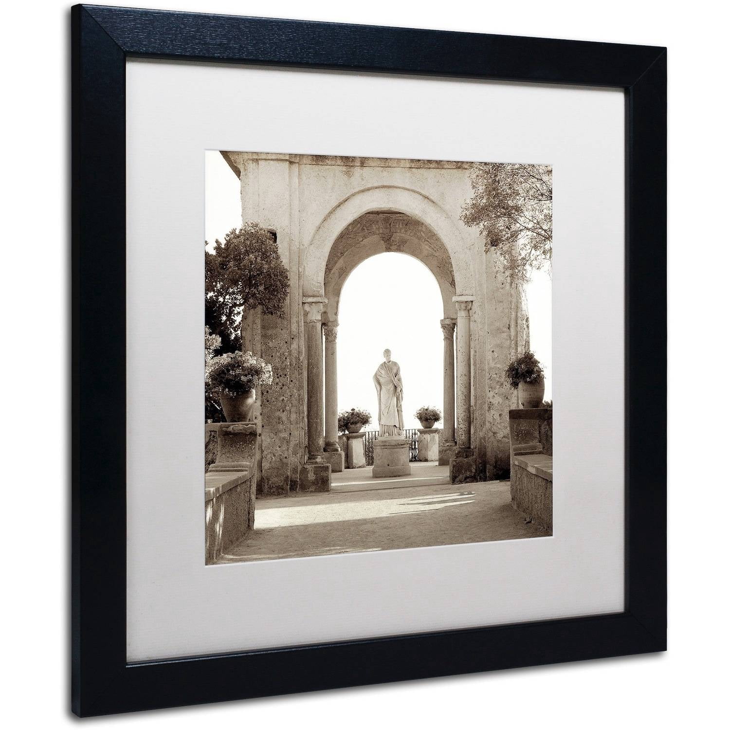 Trademark Fine Art "Giardini Italiano VIII" Canvas Art by Alan Blaustein, White Matte, Black Frame