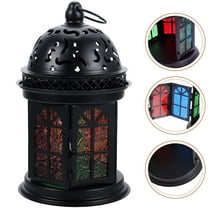 SEWCHICS Birthdays Lanterns Decorative Black Iron 1Pack for Pillar Candles