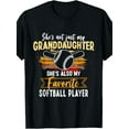 thumbnail image 2 of Proud Grandma & Grandpa Softball Player Cotton Tee - "She's Also My Favorite" Baseball Graphic, Casual Round Neck, Short Sleeve T-Shirt for Casual Attire, 2 of 8