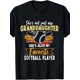 thumbnail image 2 of Proud Grandma & Grandpa Softball Player Cotton Tee - "She's Also My Favorite" Baseball Graphic, Casual Round Neck, Short Sleeve T-Shirt for Casual Attire, 2 of 8