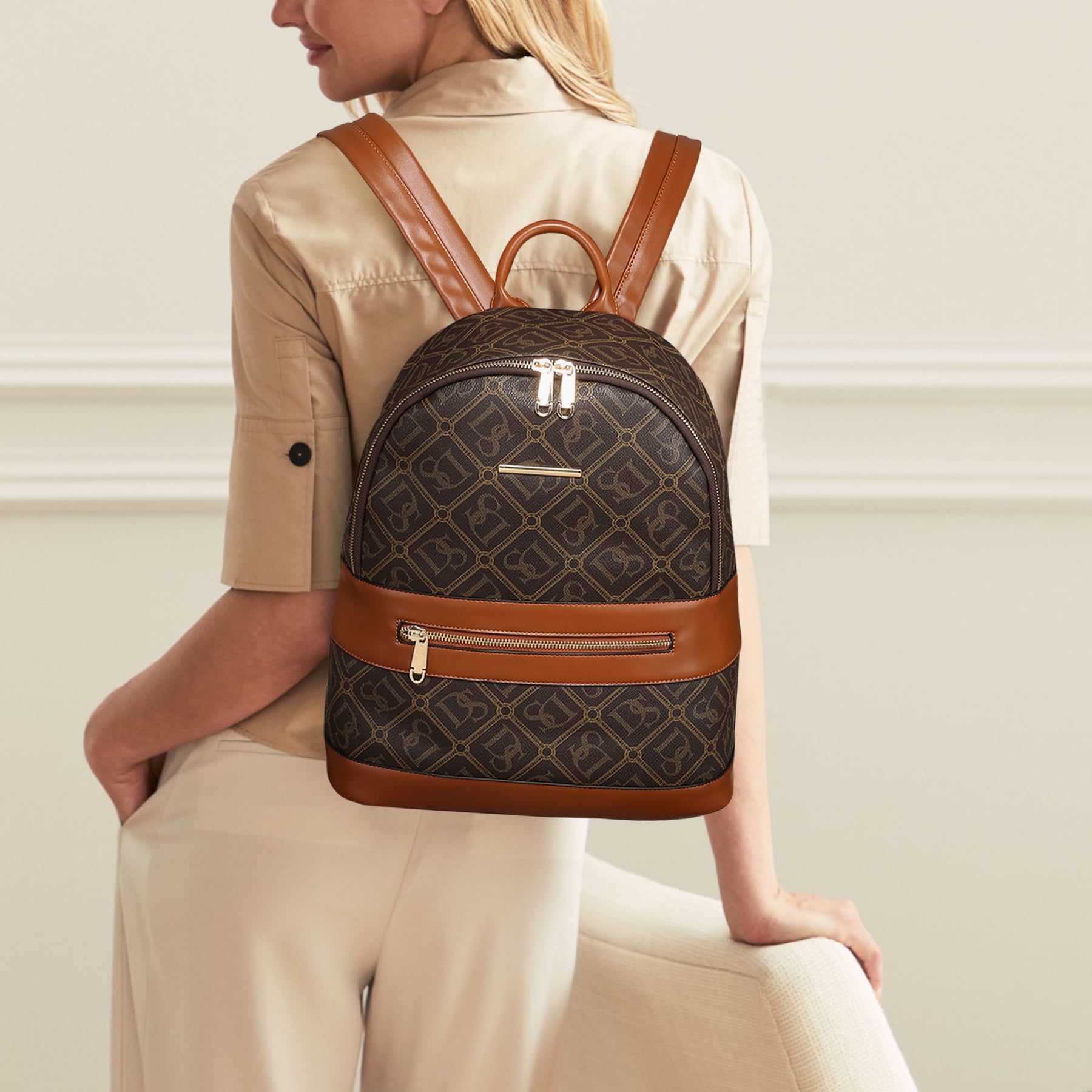 Vansarto Women Fashion Zipper Medium Backpack Purse Faux  display picture 2