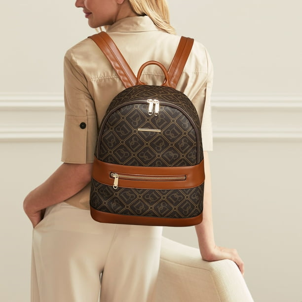 backpacks faux leather women Women's Backpack with Detachable Coin Purse which offers a soft touch Shrrie Vegan Leather Laptop Backpack