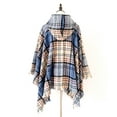 thumbnail image 5 of Mode Femmes Cape Châle à Carreaux Tricot Cardigan Cape, 5 of 5