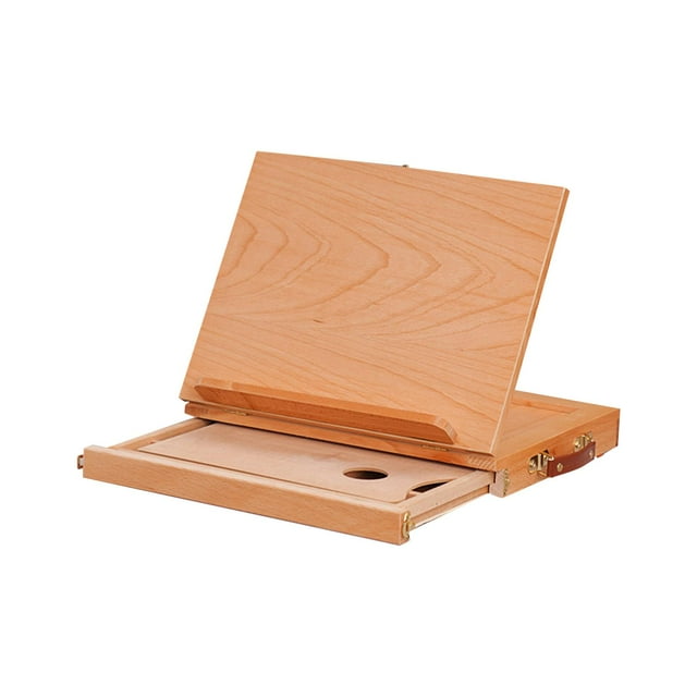 QualitChoice Drawing Board Easel Box Wood Art Supply Tabletop Portable Storage Organizer Sketch Painting Tabletop Easel Smooth Beige S