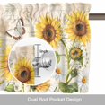 thumbnail image 6 of Vintage Sunflower Valance Curtain Farmhouse White Yellow Flower Leaf Butterfly Window Valances Rod Pocket Short Curtains Window Treatments for Kitchen Bedroom Bathroom Laundry 60" x 18", 6 of 9