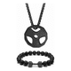 thumbnail image 1 of Collar Con Dije Disco Pesa Cadena Acero Inoxidable Gym Fit Malubero, Negro, 1 of 5