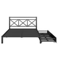 thumbnail image 4 of Metal Platform Bed Frame, Queen Size Metal Platform Bed with 2 Drawers and Headboard Platform Bed Frame with Heavy Duty Steel Slats Support Easy Assembly, No Box Spring Needed, Black, 4 of 7