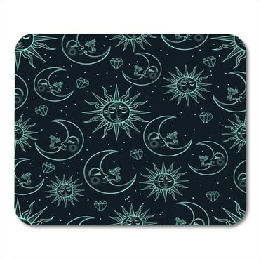 SIDONKU Space Vintage That Consists of Pictures The Sun Moon and Stars Face Celestial Mousepad Mouse Pad Mouse Mat 9x10 inch
