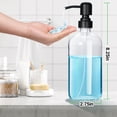 thumbnail image 2 of ZIVACATE 2 Pack Soap Dispenser with Rust Proof Pump, 6 Pack Waterproof Labels, 17 Oz  Soap Dispenser Bathroom, Glass Hand Soap Dispenser, Dish Soap Dispenser for Kitchen,Clear, 2 of 7