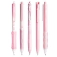 thumbnail image 2 of 5 Count Gel Ink Pen Set, 0.5mm Fine Point, Smooth Writing No Smear Pens, Retractable Black Ink Pens for Journaling, Aesthetic Office Supplies, Class Note-Taking (Pink), 2 of 8