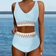 thumbnail image 1 of iTNHFP Bikini Swimsuits Women's High Waisted Bikini Sets Two Piece High Cut Bathing Suits Athletic Color Block Swimsuits, 1 of 5