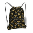 thumbnail image 2 of Wukai Hohey Bee Golden Embroidery Waterproof Drawstring Backpack with Zipper Pocket,Large Foldable Gym Bag for Women and Men, Perfect for Sports, Yoga, and Travel, 2 of 8