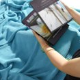 thumbnail image 6 of Cotton Throw Blanket Moss Stitch Solid Soft Sofa Couch Bed Decorative Knitted Blanket Teal Blue 60"x78", 6 of 6