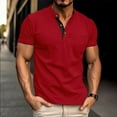 thumbnail image 2 of AHTJRT Men's Lightweight Band Collar Short Sleeve Henley Shirt for a Soft and Regular Fit Wine 3XL, 2 of 6