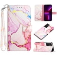 thumbnail image 1 of Feishell Fit for Samsung Galaxy A13 5G Wallet Case with Wrist Strap,Stylish Marble Pattern Premium PU Leather Folio Flip Credit Card Slots Kickstand Shockproof Protective Phone Cover,E, 1 of 6