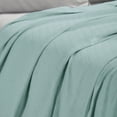thumbnail image 4 of Superior Milan Cotton Textured Striped Woven Blanket, California King, Aqua, 4 of 12