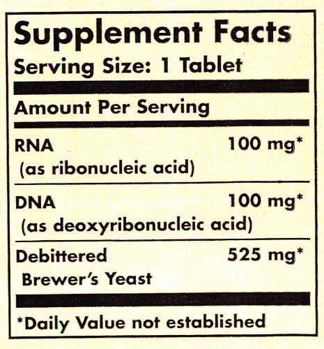 solgar rna dna tablets 100 mg 100 tablets