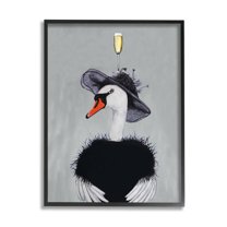 Stupell Industries Fashionable Swan Champagne Glass Wearing Hat Dress, 16 x 20, Design by Coco de Paris