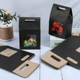 thumbnail image 3 of 24Pcs Small Kraft Gift Bags with Window Stand up Mini Paper Gift Bag with Handles Black Candy Storage Bags for Cookies Packaging Wedding Christmas Party Store Retail 3.82 x 2.28 x 5.9 inch, 3 of 7