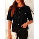 thumbnail image 3 of Suéter PRETTYGARDEN para Mujer Verano con Botones Negro Talle S, 3 of 6