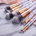 thumbnail image 4 of Brochas de maquillaje Juego de brochas de maquillaje de mármol profesional, cerdas sintéticas naturales suaves y sin olor, 10 brochas de maquillaje + bolsa de cosméticos LingWen 9024736129928, 4 of 5