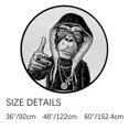 thumbnail image 2 of Coolnut Round Rugs for Living Room, Monkey Rapper Dressed In The H Non-Slip Coral Velvet Long Runner Rugs, Washable Water Absorbent Mat Carpet for Bedroom Kitchen Kids Room, 2 of 6