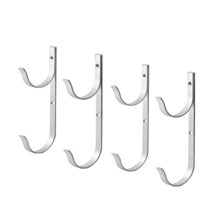 

Coat Hanger Organization and Storage 4Pc Pool Rod Hanger Aluminum Bracket Group Ideal Hook for Telescopic Rod and Net