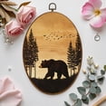 thumbnail image 7 of Canvas Wall Art Bear Elk Moose Forest Landscape Hunting Theme Woodland Woodland Animal Oval Framed Canvas Prints Hunting Theme Wall Hanging Decor for Cabin Lodge 8.6"x11.4", 7 of 7