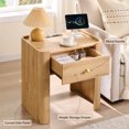 thumbnail image 6 of SinCiDo Modern Nightstand with Storage Drawer, 23.6" Tall Curved Bedside Table with Charging Station for Bedroom, Living Room, 6 of 7