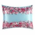 thumbnail image 6 of Betsey Johnson Floral Microfiber Plain Weave Washable Comforter Sets, Full/Queen, Blue, 6 of 6