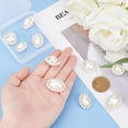thumbnail image 5 of 10 Pcs 5 Styles Imitation Pearl Cabochons Charms Round Heart Oval Plastic Pearl Pendants Creamy White Pearl Beads Links with Brass Wire Wrapped for DIY Bracelet Necklace Jewelry Making, 5 of 6