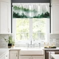 thumbnail image 6 of 2 Pack Valances Window Treatments, Misty Forest Green Nature Tree Mountain Blackout Drapes Adjustable Curtain Valances for Windows Living Room Kitchen Over Sink, 18x52 Inch Rod Pocket Valances, 6 of 6
