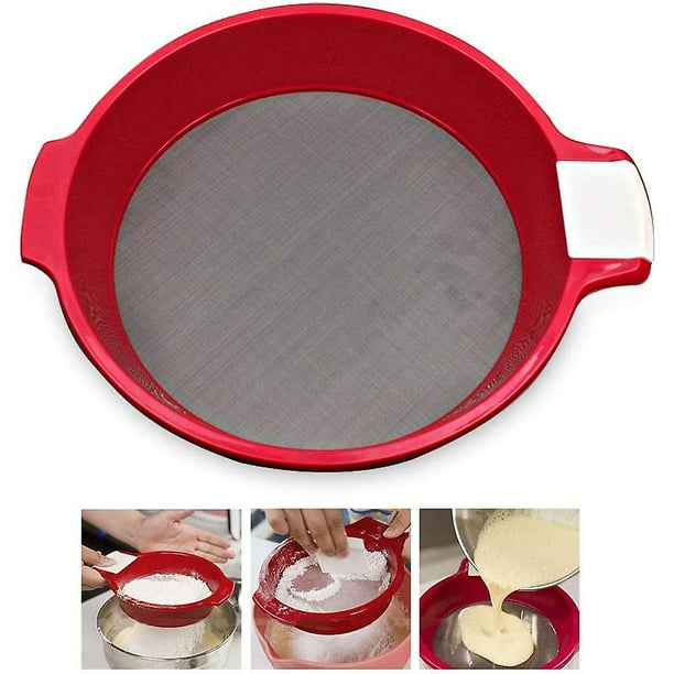 Tamiz doméstico, colador, malla de acero inoxidable, tamiz de plástico para harina, utilizado para tamizar té, harina, azúcar, etc. Viene con un raspador. Banban ZefeiWu 9024735302964
