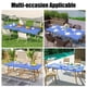 thumbnail image 3 of Mantel rectangular para picnic, impermeable, elástico, para mesas de 6 pies, con respaldo de franela lavable (azul, 30 x 72 pulgadas), 3 of 5
