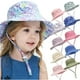 thumbnail image 1 of Sombrero para el sol para bebé con protección solar UPF 50+, sombrero de cubo para niños pequeños, sombreros de playa de verano para niños, sombrero de ala ancha para jugar al aire libre para niños y, 1 of 8
