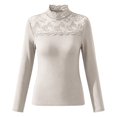 thumbnail image 5 of Breezora Womens Long Sleeve Thermal Tops Stand Neck Warm Fleece Turtleneck Undershirt For Autumn Winter Elegant, 5 of 6