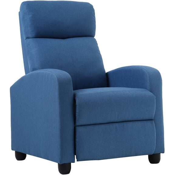 BestMassage Recliner Chair with Fabric Padded Seat Backrest,Blue