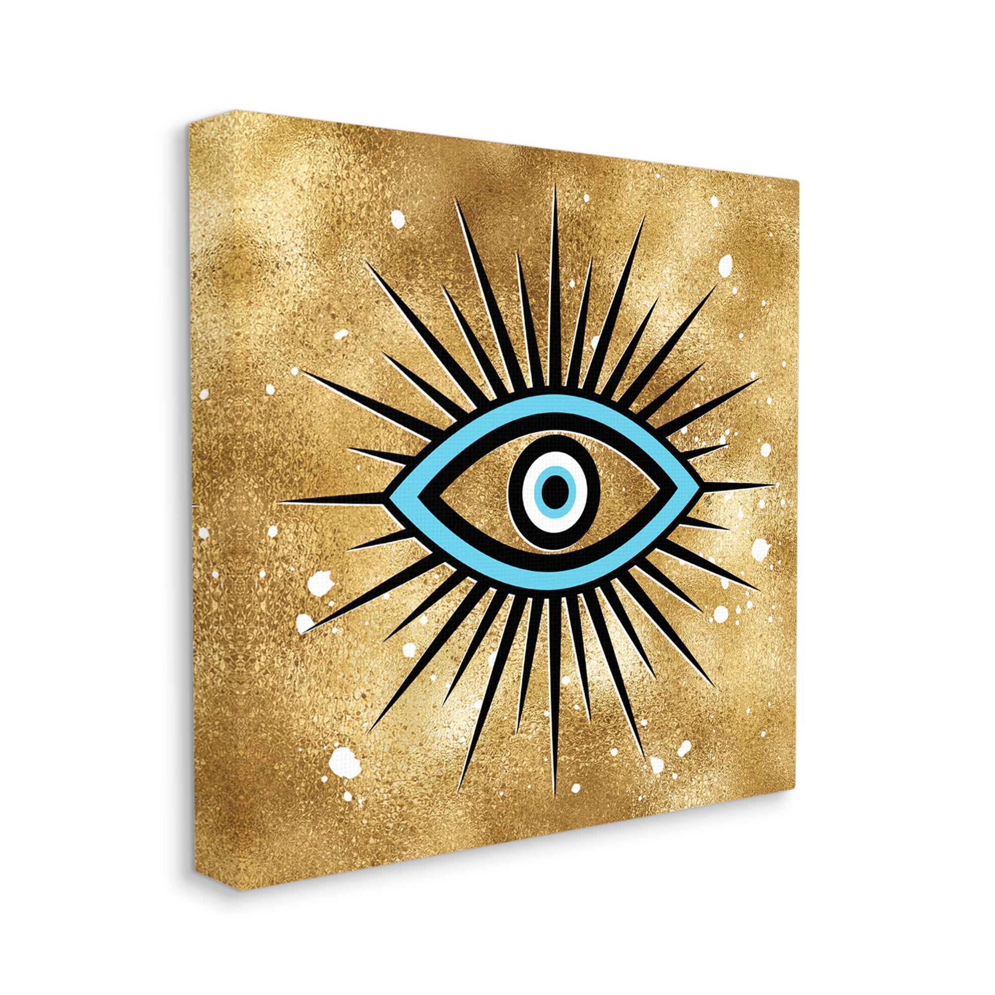 Stupell Industries Evil Eye on Speckled Glam Abstract Painting Gallery Wrapped Canvas Art Print Wall Art, 36 x 36