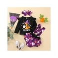 thumbnail image 3 of Baby Halloween Outfits Set Long Sleeve Sweatshirt + Suspender Shorts + Bow Headband 3 Piece Halloween Clothing Sets, 3 of 9