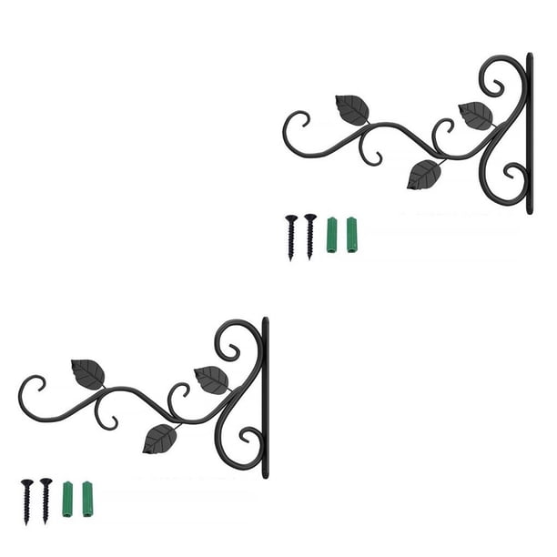 Estante de flores compacto Yuarrent Estructura de metal Soporte colgante Decoración de jardín negro 2piezas