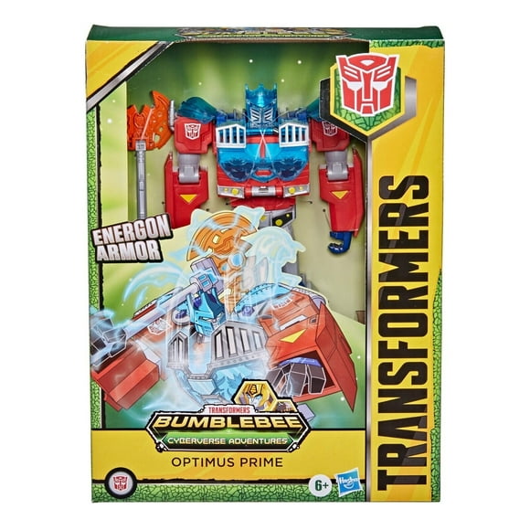 Transformers Cyberverse Ultimate Class Optimus Prime Action Figure with Energon Armour - 9-inch, for Kids Ages 6 and Up